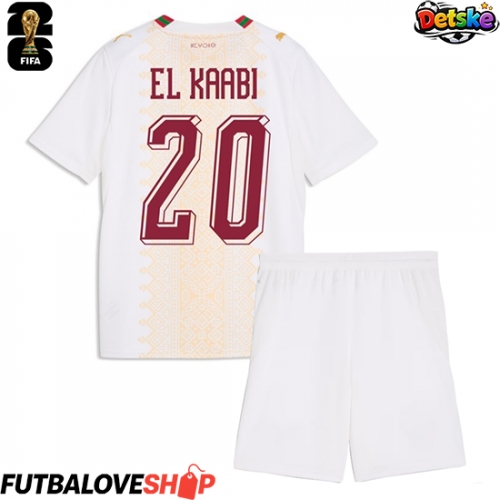 Dres Maroko Ayoub El Kaabi #20 Preč pre deti MS 2026 Krátky Rukáv (+ trenírky)